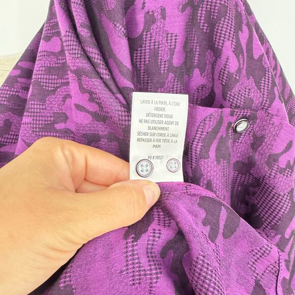 Robert Graham Woven Button Front Long Sleeve Shirt Glory Days Dark Purple  M - Picture 7 of 9